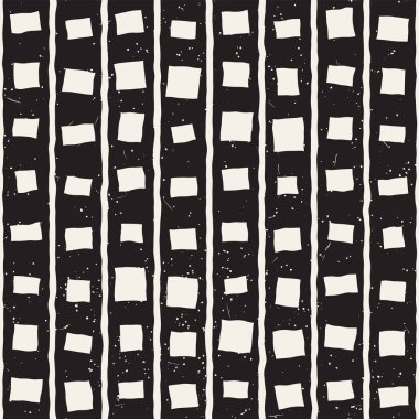 Elle çizilmiş stil etnik seamless modeli. Arka plan siyah ve beyaz soyut geometrik şekiller.