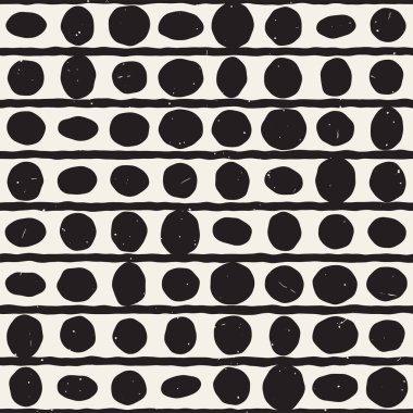 Elle çizilmiş stil etnik seamless modeli. Arka plan siyah ve beyaz soyut geometrik şekiller.