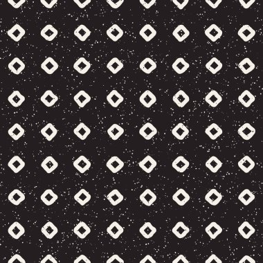 Elle çizilmiş stil etnik seamless modeli. Grungy geometrik şekiller arka plan siyah ve beyaz.