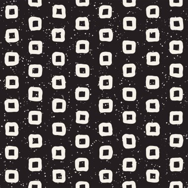 Elle çizilmiş stil etnik seamless modeli. Grungy geometrik şekiller arka plan siyah ve beyaz.