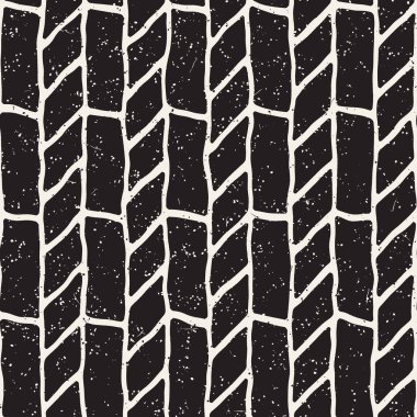 El ile Dikişsiz desen fırça darbeleriyle çizilmiş. Doodle grunge illüstrasyon mürekkep. Geometrik vektör desen.