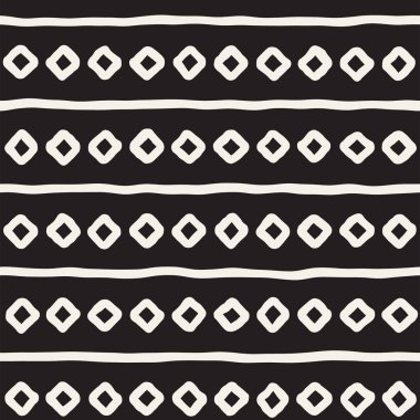 Elle çizilmiş stil etnik seamless modeli. Siyah ve beyaz soyut grungy geometrik arka plan.