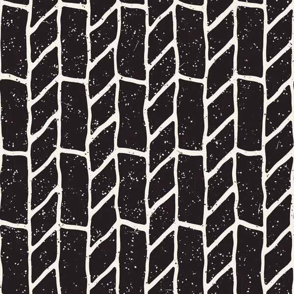 Nahtloses Muster mit handgezeichneten Pinselstrichen. Tinte Doodle Grunge Illustration. geometrisches Vektormuster. — Stockvektor