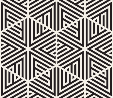 Vektör seamless modeli. Modern şık doku. Geometrik fayans gelen çizgili üçgen öğe yinelenen