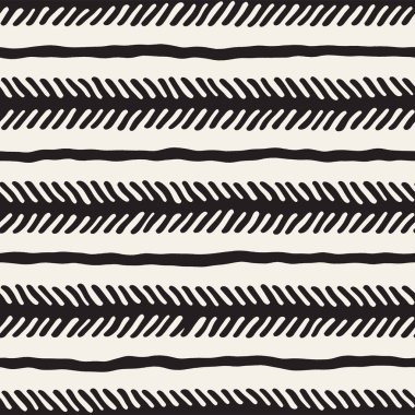 El ile Dikişsiz desen fırça darbeleriyle çizilmiş. Doodle grunge illüstrasyon mürekkep. Geometrik tek renkli vektör desen.