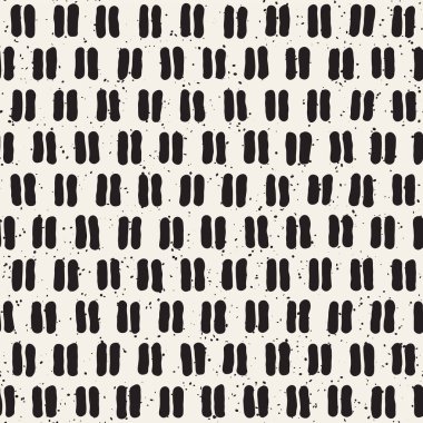 Elle çizilmiş stil etnik seamless modeli. Grungy geometrik şekiller arka plan siyah ve beyaz.