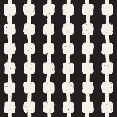 Elle çizilmiş stil etnik seamless modeli. Grungy geometrik şekiller arka plan siyah ve beyaz.