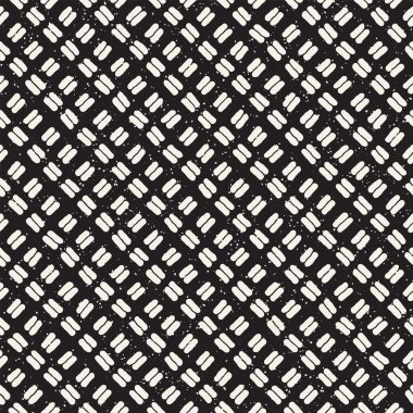 Elle çizilmiş stil etnik seamless modeli. Grungy geometrik şekiller arka plan siyah ve beyaz.