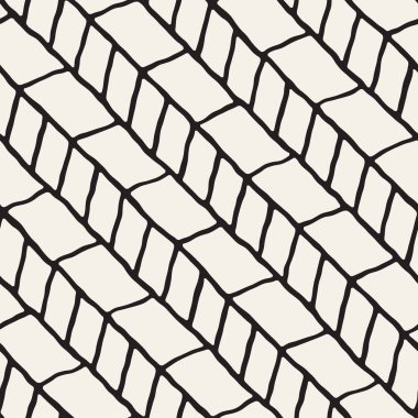 El ile Dikişsiz desen fırça darbeleriyle çizilmiş. Doodle grunge illüstrasyon mürekkep. Geometrik tek renkli vektör desen.