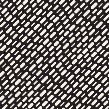 Siyah ve beyaz düzensiz kesik çizgiler desen yuvarlanır. Modern soyut vektör sorunsuz arka plan. Şık kaotik dikdörtgen çizgili Mosai