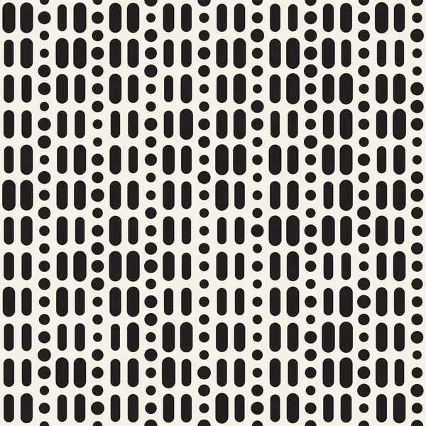 Schwarze Und Weiße Unregelmäßige Runde Gestrichelte Linien Muster Modernen Abstrakten — Stockvektor