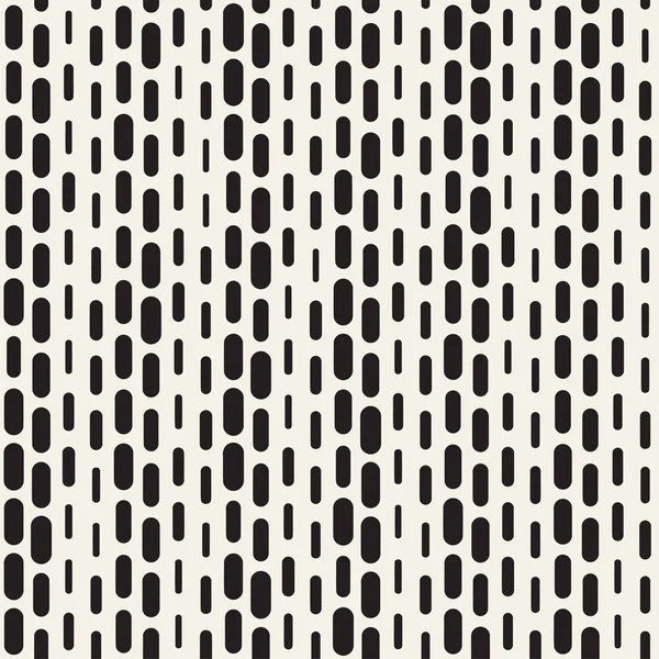 Siyah ve beyaz düzensiz kesik çizgiler desen yuvarlanır. Modern soyut vektör sorunsuz arka plan. Şık kaotik dikdörtgen çizgili Mosai