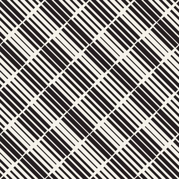 不規則な黒と白の破線パターンを丸められます 現代の抽象的なベクトルのシームレスな背景 スタイリッシュな混沌とした四角形のストライプ Mosai — ストックベクタ