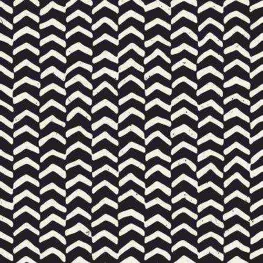 El ile Dikişsiz desen fırça darbeleriyle çizilmiş. Doodle grunge illüstrasyon mürekkep. Geometrik tek renkli vektör desen.