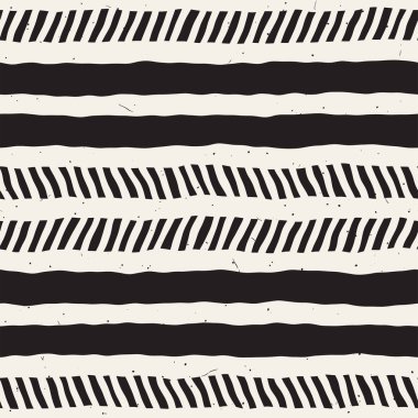 El ile Dikişsiz desen fırça darbeleriyle çizilmiş. Doodle grunge illüstrasyon mürekkep. Geometrik tek renkli vektör desen.