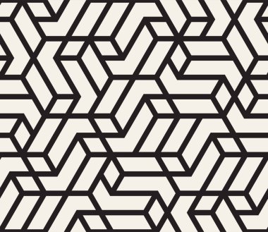 Vektör kusursuz desen. Modern stil soyut doku. Çizgili elementten geometrik fayanslar tekrarlanıyor