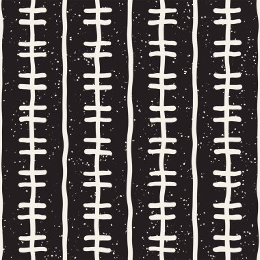 Elle çizilmiş stil etnik seamless modeli. Grungy geometrik şekiller arka plan siyah ve beyaz.