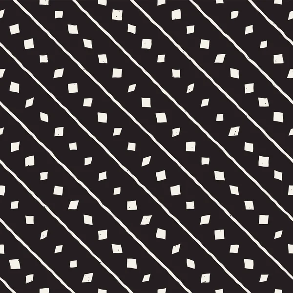 Handgezeichnete Ethnische Nahtlose Muster Abstrakte Geometrische Formen Hintergrund Schwarz Und — Stockvektor