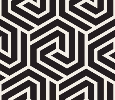 Vektör kusursuz desen. Modern stil soyut doku. Çizgili elementten geometrik fayanslar tekrarlanıyor