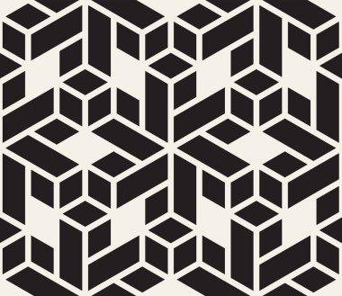 Vektör kusursuz desen. Modern stil soyut doku. Çizgili elementten geometrik fayanslar tekrarlanıyor