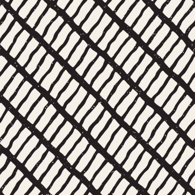 El çizimi, pürüzsüz bir şekil. Siyah beyaz soyut geometrik döşeme arkaplanı. vektör biçiminde karalama çizgisi kafesi