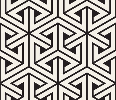 Vektör kusursuz desen. Modern stil soyut doku. Çizgili elementten geometrik fayanslar tekrarlanıyor