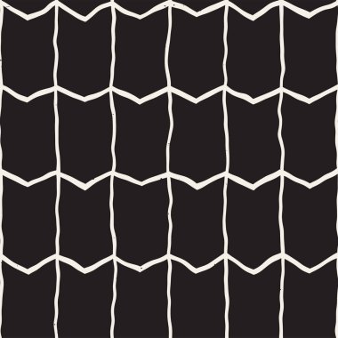 El çizimi, pürüzsüz bir şekil. Siyah beyaz soyut geometrik döşeme arkaplanı. vektör biçiminde karalama çizgisi kafesi