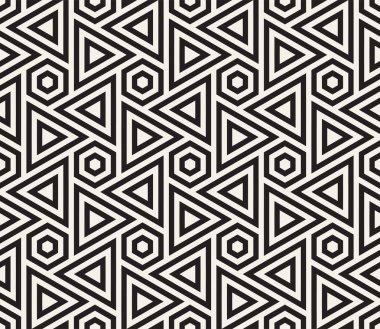 Vektör seamless modeli. Modern şık doku. Geometrik fayans gelen çizgili üçgen öğe yinelenen
