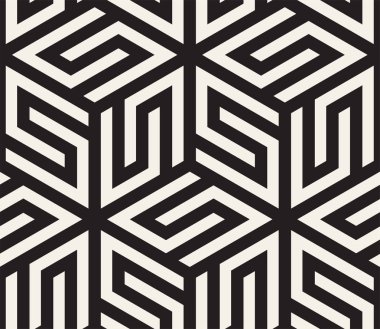 Vektör kusursuz desen. Modern stil soyut doku. Çizgili elementten geometrik fayanslar tekrarlanıyor