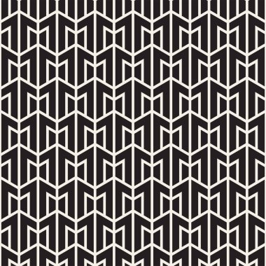 Vektörsüz çizgili desen. Monokrom sarmallı modern stil dokusu. Geometrik altıgen ızgara tekrarlanıyor. Basit kafes grafik tasarımı.