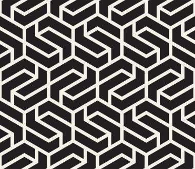 Vektör kusursuz desen. Modern stil soyut doku. Çizgili elementten geometrik fayanslar tekrarlanıyor