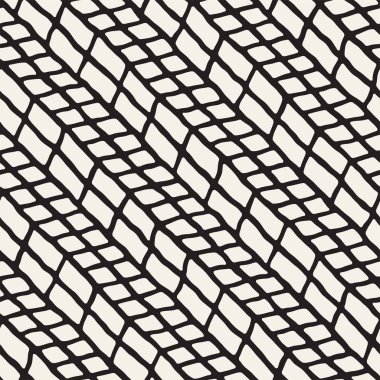 El çizimi, pürüzsüz bir şekil. Siyah beyaz soyut geometrik döşeme arkaplanı. vektör biçiminde karalama çizgisi kafesi