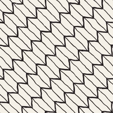 El çizimi, pürüzsüz bir şekil. Siyah beyaz soyut geometrik döşeme arkaplanı. vektör biçiminde karalama çizgisi kafesi