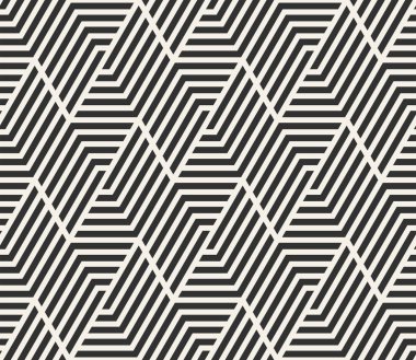 Vektör kusursuz desen. Modern stil soyut doku. Çizgili elementten geometrik fayanslar tekrarlanıyor