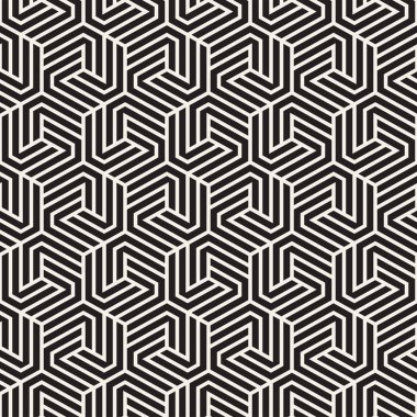 Vektör sorunsuz soyut şekiller desen. Modern şık çizgiler doku. Altıgen elemanları ile geometrik fayans yinelenen