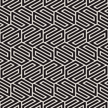 Vektör sorunsuz soyut şekiller desen. Modern şık çizgiler doku. Altıgen elemanları ile geometrik fayans yinelenen
