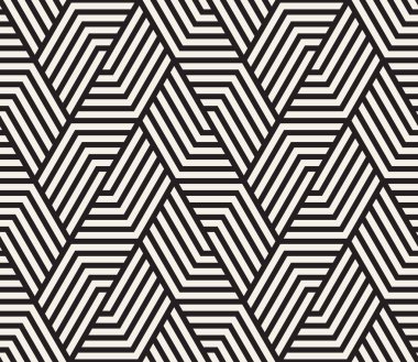 Vektör kusursuz desen. Modern stil soyut doku. Çizgili elementten geometrik fayanslar tekrarlanıyor
