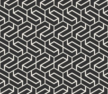 Vektör kusursuz desen. Modern stil soyut doku. Çizgili elementten geometrik fayanslar tekrarlanıyor