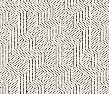 Vektör kusursuz desen. Modern stil soyut doku. Çizgili elementten geometrik fayanslar tekrarlanıyor