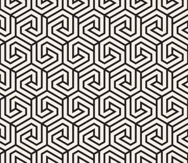 Vektör kusursuz desen. Modern stil soyut doku. Çizgili elementten geometrik fayanslar tekrarlanıyor