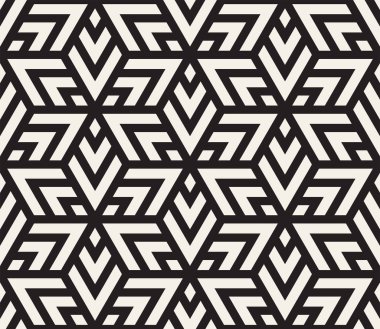 Vektör kusursuz desen. Modern stil soyut doku. Çizgili elementten geometrik fayanslar tekrarlanıyor