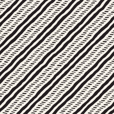 Elle çizilmiş stil seamless modeli. Soyut geometrik döşeme arka plan siyah ve beyaz. Vektör doodle hat kafes