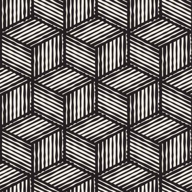 Sorunsuz soyut çizilmiş desen ver. Vektör Serbest çizgiler arka plan doku. Mürekkep fırça darbeleri geometrik tasarım.