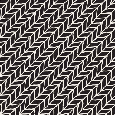 Elle çizilmiş stil seamless modeli. Soyut geometrik döşeme arka plan siyah ve beyaz. Vektör doodle hat kafes