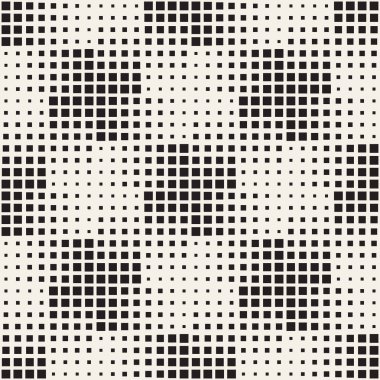 Şık noktalı resim doku. Rasgele boyutu şekillerle sonsuz arka plan. Vektör sorunsuz mozaik desen.