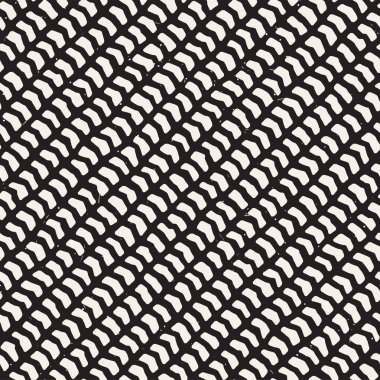 Elle çizilmiş stil seamless modeli. Soyut geometrik döşeme arka plan siyah ve beyaz. Vektör doodle hat kafes
