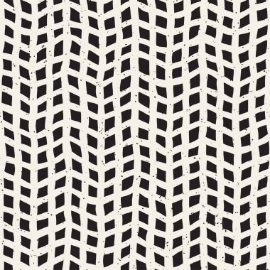 Elle çizilmiş stil seamless modeli. Soyut geometrik döşeme arka plan siyah ve beyaz. Vektör doodle hat kafes