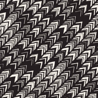 Vektör Dikişsiz serbest desen. Tek renkli yazdırma elle çizilmiş chevron doku doodle. Modern grafik tasarım.