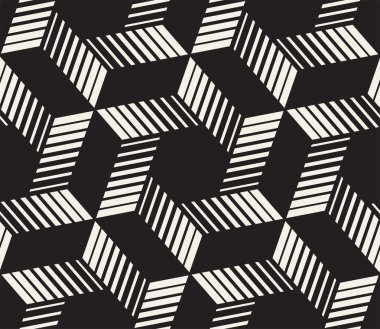 Vektör seamless modeli. Modern şık soyut doku. Geometrik şekiller çizgili öğeleri üzerinden yinelenen