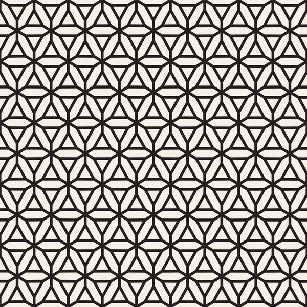 Patrón de rayas sin costura vectorial. Textura moderna y elegante con enrejado monocromo. Repetir cuadrícula geométrica hexagonal. Diseño de celosía simple . — Vector de stock